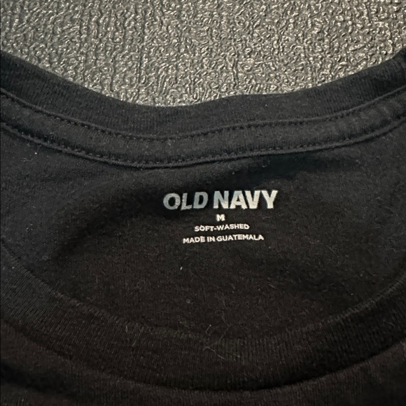 Old Navy Black Tee with Colorful Floral Design - Picture 3 of 6